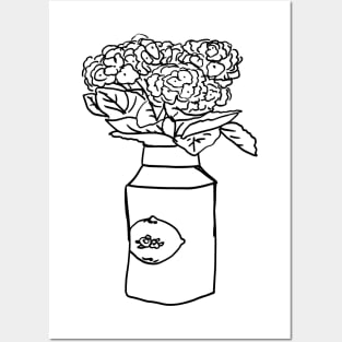 Hydrangea Flowers in a Vase Posters and Art